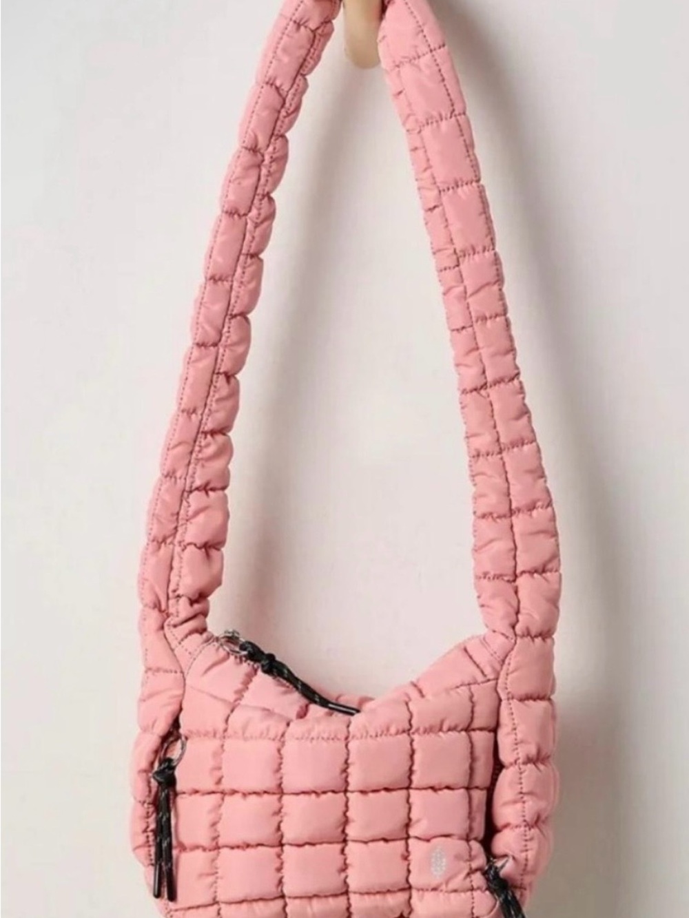 Free People Quilted Puffer Shoulder Bag Ballet Slipper In Peach 🍑 NWT